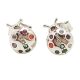 Silver earrings with colorful ladybugs