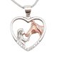 Horse and Rider Silver Heart Pendant