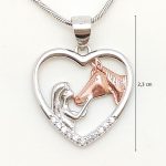 Horse and Rider Silver Heart Pendant