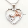 Horse and Rider Silver Heart Pendant