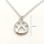 Silver anklet with round paw print pendant