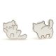 Silver kitten earrings for children