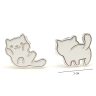 Silver kitten earrings for children