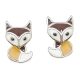 Silver fox earrings for children