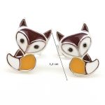 Silver fox earrings for children