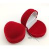 Red heart velvet jewelry box