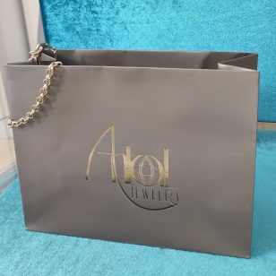Chain jewelry gift bag, silver-tone