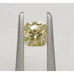 0.75 ct brownish yellow diamond, cushion cut