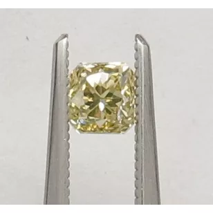   0,75 ct brownish yellow gyémánt kő, párna csiszolású briliáns