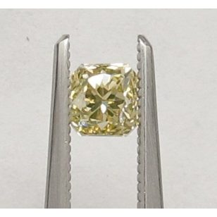 0.75 ct brownish yellow diamond, cushion cut